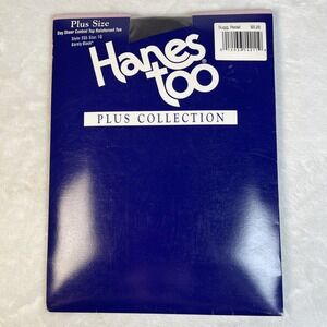 Hanes Too Day Sheer Control Top Pantyhose Plus Size 1Q Barely Black E55